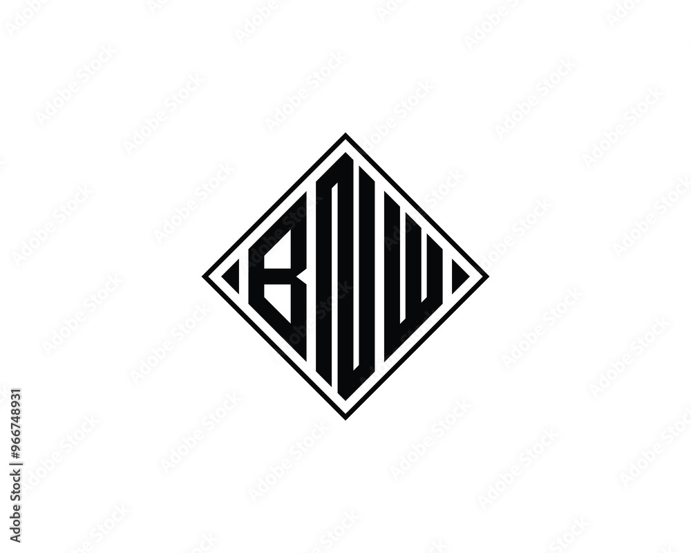 BNW logo design vector template. BNW BNW logo design vector template. BNW