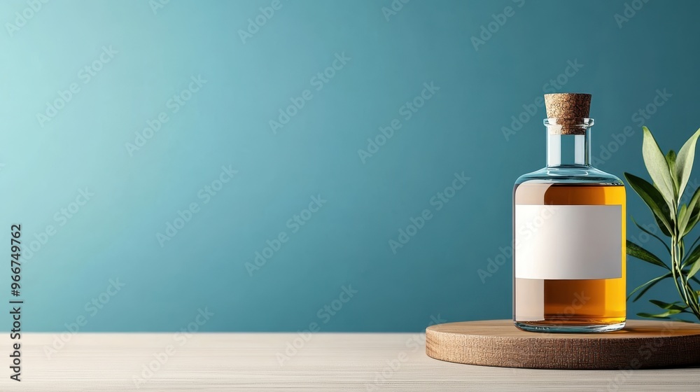 Modern Beverage Packaging Label Mockup with Sleek Branding Design and Copy Space for Text