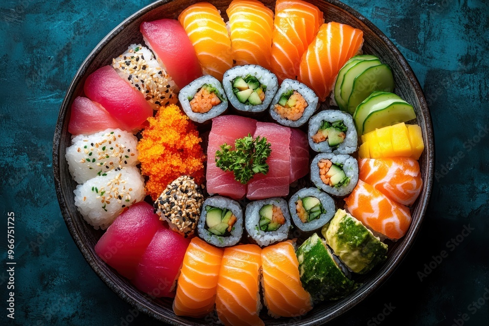 Sushi Platter with Various Maki and Nigiri Sushi Platter with Various Maki and Nigiri