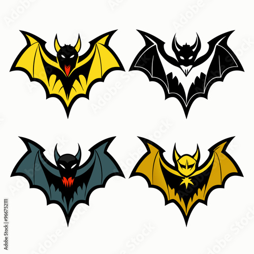 bat vector, silhouette, logo designs - vector illustration