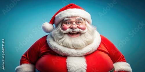 Jolly Santa Claus with plump belly, rosy cheeks, and twinkling eyes spreading joy and generosity , Santa Claus, Christmas