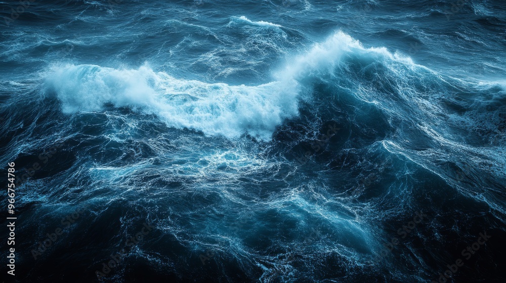 Powerful Waves Crashing in a Dark Ocean Powerful Waves Crashing in a Dark Ocean