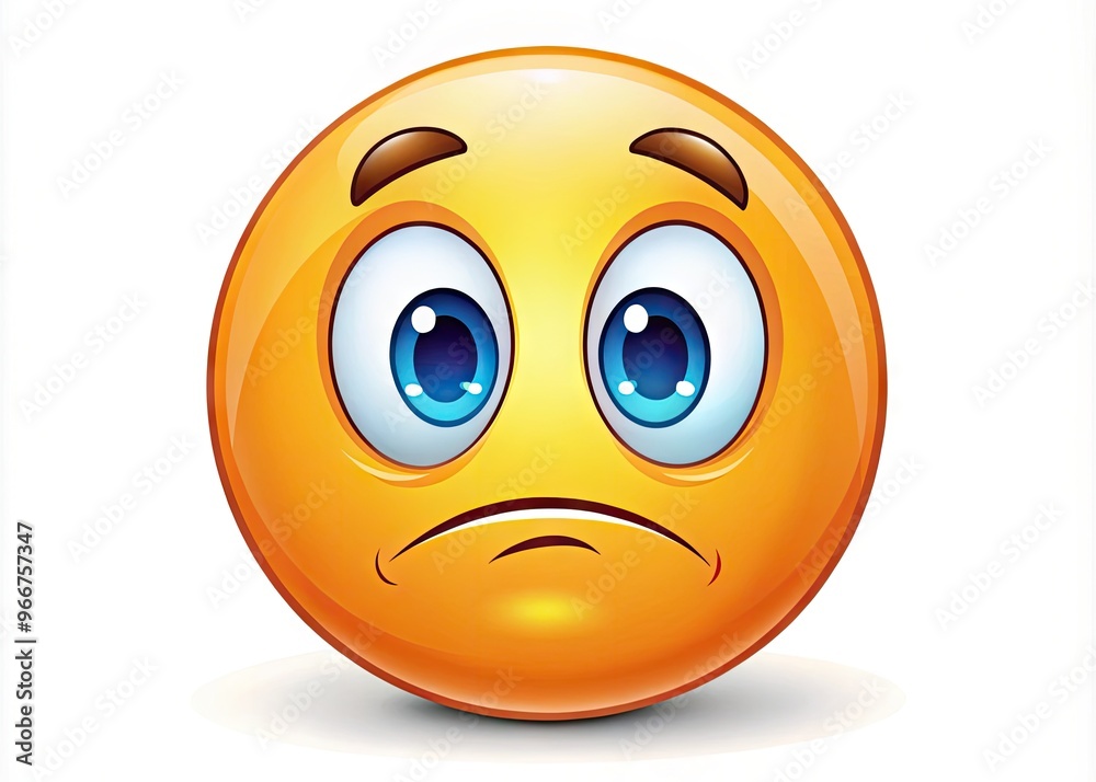 A dejected cartoon emoticon face with a frowning mouth and disappointed eyes, conveying a sense of sadness and frustration on a plain white background. A dejected cartoon emoticon face with a frowning mouth and disappointed eyes, conveying a sense of sadness and frustration on a plain white background.