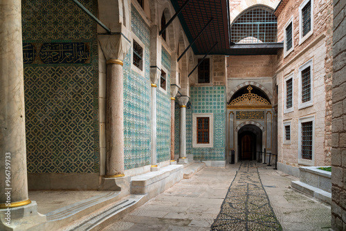 View of the Eunuch court - the inner entrance to the harem of the Topkapi Palace, Istanbul, Turkey