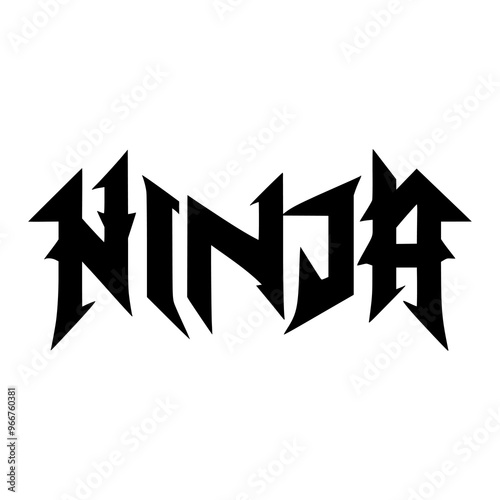 death metal band name ninja logo vector illustration template design