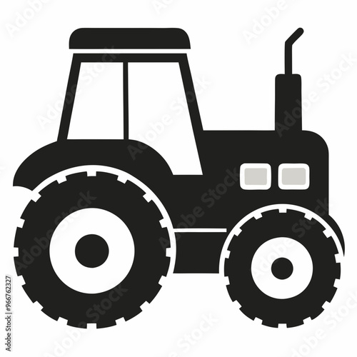 tractor silhouette vector isolated on a white background, tractor vector 