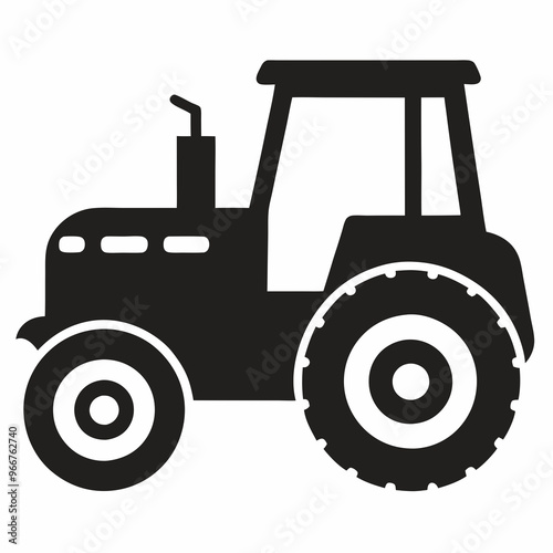 tractor silhouette vector isolated on white background, tractor vector