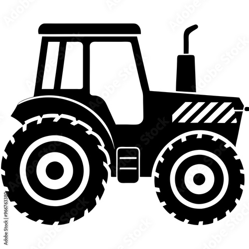 tractor silhouette vector isolated on white background, tractor vector