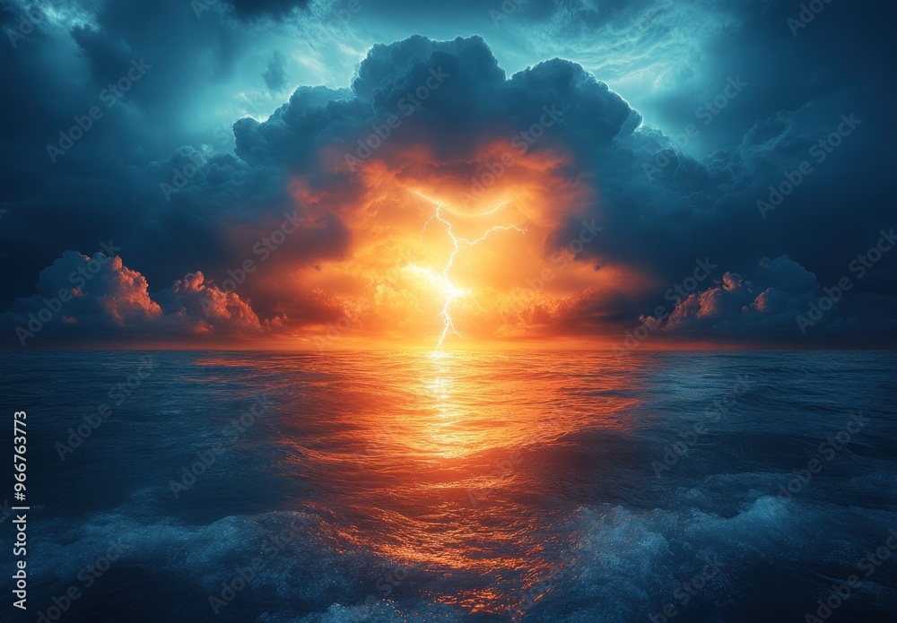 Lightning Storm Over the Ocean Lightning Storm Over the Ocean