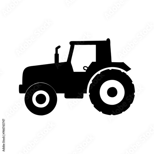 tractor silhouette vector isolated on white background, tractor vector