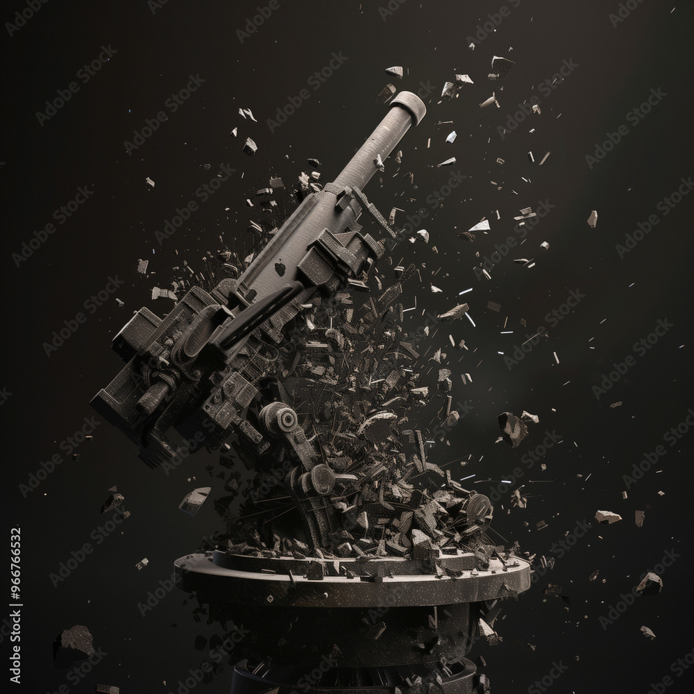 Large Military Weapon in Explosive Destruction
Large Military Weapon in Explosive Destruction