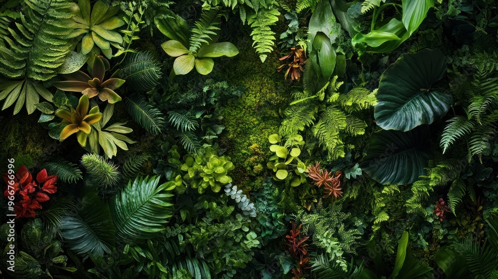 Lush Green Tropical Wall Lush Green Tropical Wall