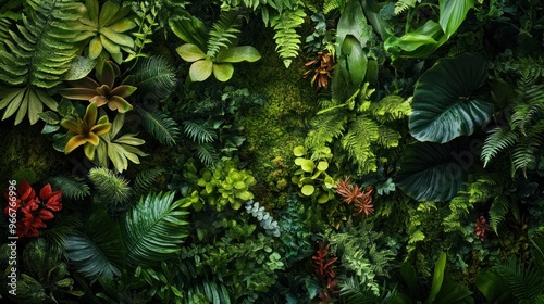  Lush Green Tropical Wall