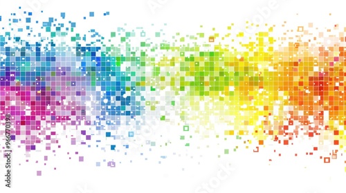 Abstract colorful mosaic background with scattered squares.