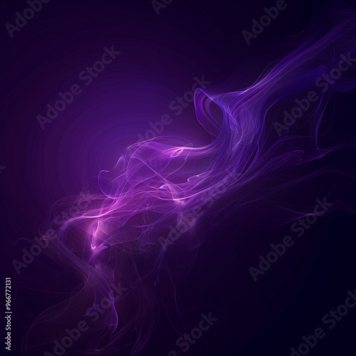 Flowing Purple Smoke with Glowing Light 