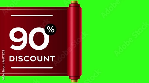 90 percent discount on green screen chroma key background animation text