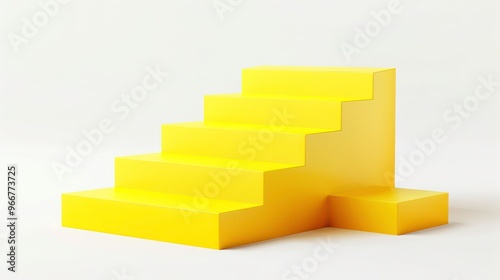 Yellow stairs on a white background.