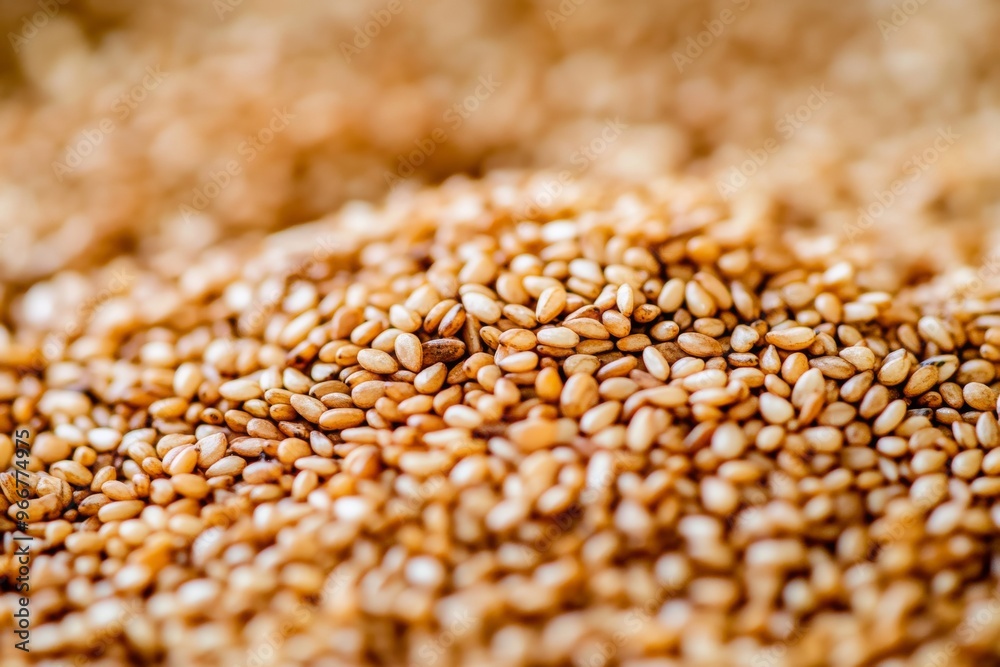 Photo of white sesame, sesame extract , Generative AI Photo of white sesame, sesame extract , Generative AI