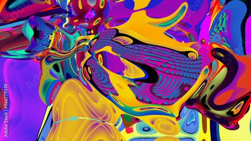 Psychedelic colorful abstract fluid and liquid background 