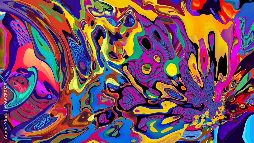 Psychedelic colorful abstract fluid and liquid background Psychedelic colorful abstract fluid and liquid background