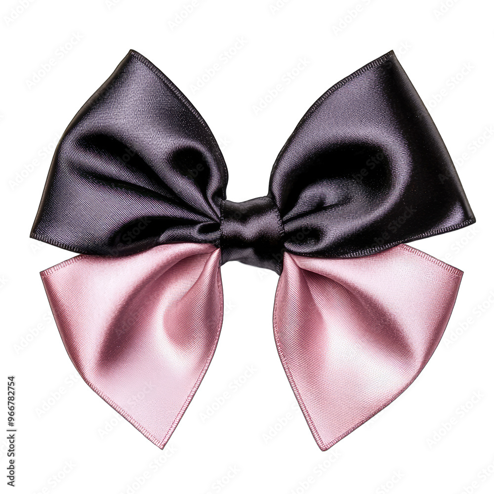 A black and pink bow is on transparent background A black and pink bow is on transparent background