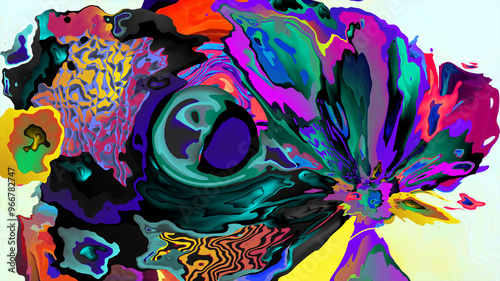 Psychedelic colorful abstract fluid and liquid background 