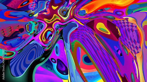 Psychedelic colorful abstract fluid and liquid background 