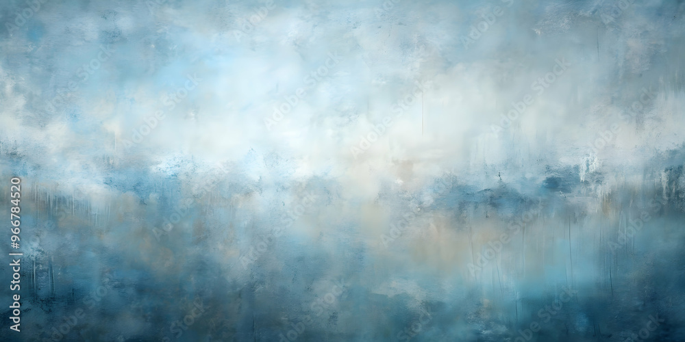 Obraz premium Abstract Blue and White Watercolor Background: A dreamy, ethereal backdrop of swirling blues and whites, reminiscent of clouds or smoke. Perfect for adding a touch of serenity and tranquility to your 