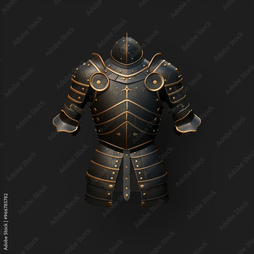 Gold-Trimmed Medieval Armor with Layered Steel Plates
Gold-Trimmed Medieval Armor with Layered Steel Plates