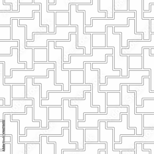 Seamless abstract geometric pattern with connected lines forming a maze. Suitable for various creative projects or decorative elements.
