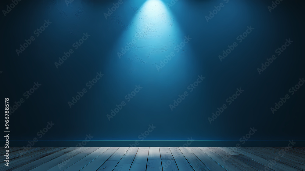 Obraz premium Spotlight arrangement on blue wall