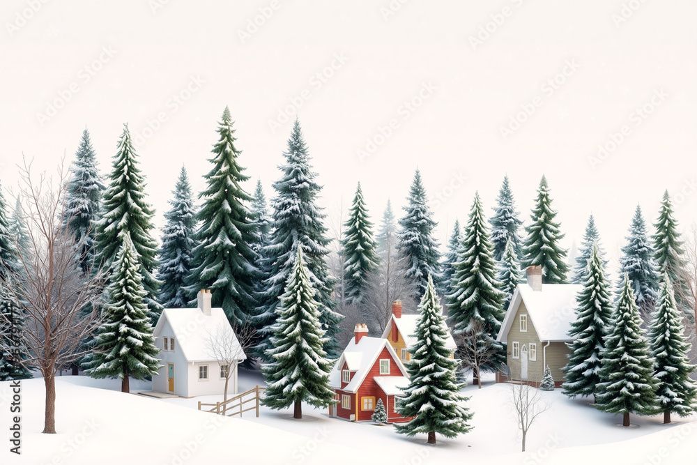 snowy winter village snowy winter village