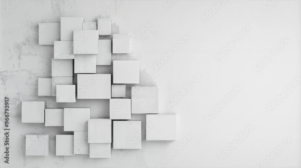 Abstract cube composition, minimalistic art, modern design with textured background Abstract cube composition, minimalistic art, modern design with textured background