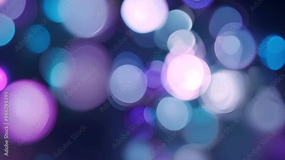 Colorful bokeh lights animation with purple and blue hues Colorful bokeh lights animation with purple and blue hues