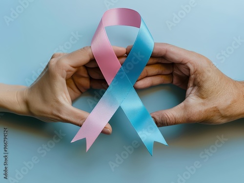 Two hands gently placing a 