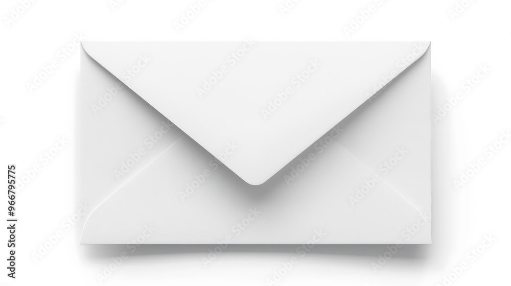 A white envelope isolated on a white background.