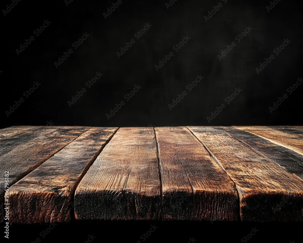 Empty rustic table with a textured wood surface, ready for product photography or digital design backgrounds Empty rustic table with a textured wood surface, ready for product photography or digital design backgrounds