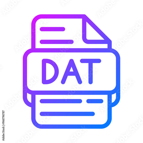 Dat format file type icon. gradient database icons for apps and websites. vector illustration.
