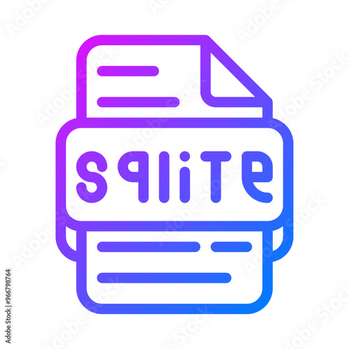 Sqlite document format file type icon. database and file type gradient icons. vector illustration. photo