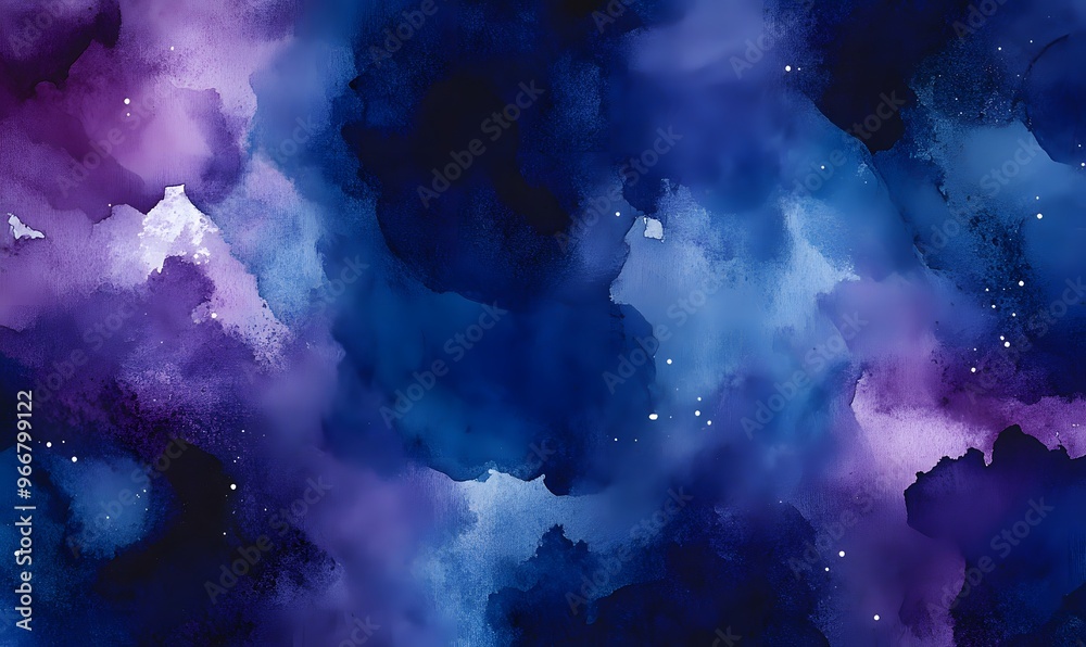 watercolor background of dark blue and purple with white flecks watercolor background of dark blue and purple with white flecks