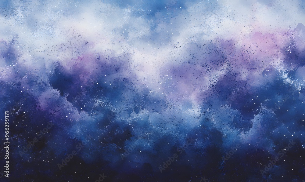 watercolor background of dark blue and purple with white flecks watercolor background of dark blue and purple with white flecks