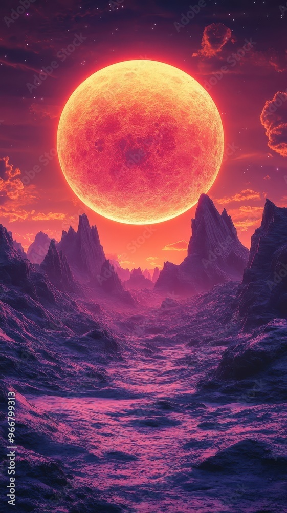 Barren land depicted in synthwave style, using neon colors and retro-futuristic elements to create a vibrant, stylized portrayal of desolation. Barren land depicted in synthwave style, using neon colors and retro-futuristic elements to create a vibrant, stylized portrayal of desolation.