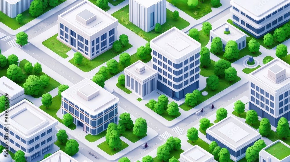 Aerial View of Modern Urban Cityscape with Green Spaces and Contemporary Buildings Aerial View of Modern Urban Cityscape with Green Spaces and Contemporary Buildings