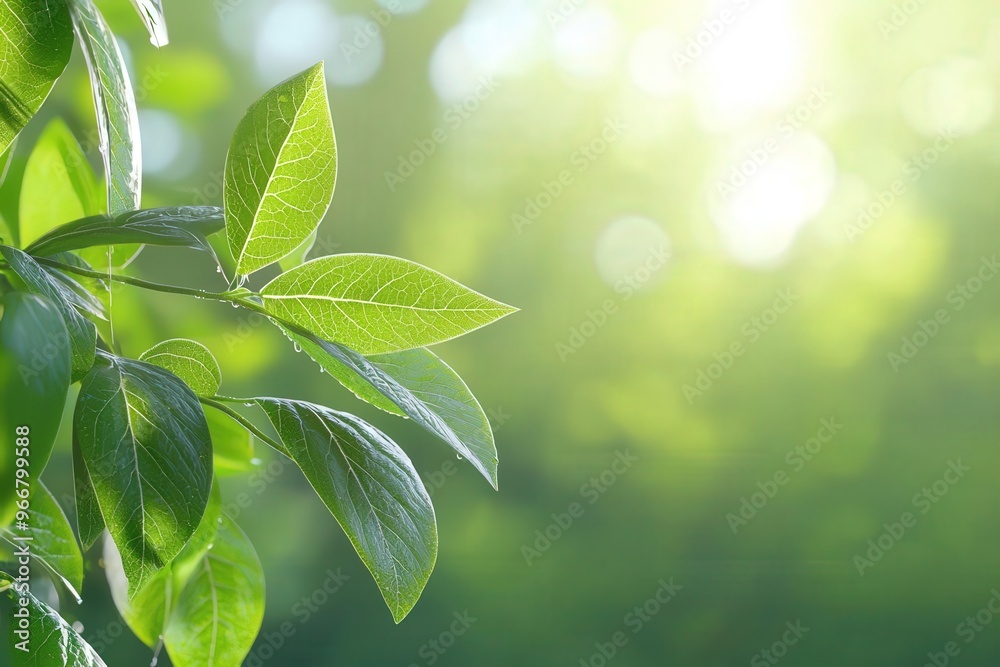 Abstract composition of green leaves with a subtle bokeh effect, ideal for a vibrant and organic background Abstract composition of green leaves with a subtle bokeh effect, ideal for a vibrant and organic background