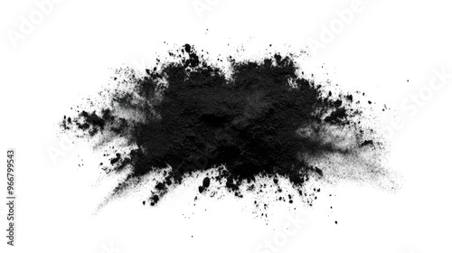 pile black powder on a transparent background