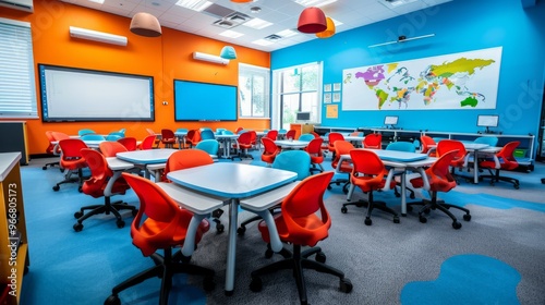 Wallpaper Mural A fully equipped digital classroom where students with different abilities are engaged in interactive learning through customized technologies with copy space for text Torontodigital.ca