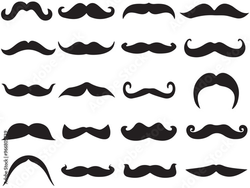 set of mustaches. set of mustache vector