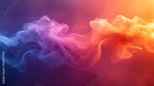 Colorful swirling smoke against gradient background