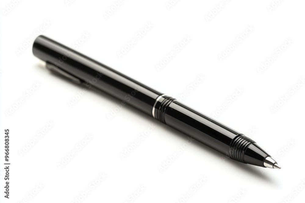 Black pen isolated in white background with generative ai Black pen isolated in white background with generative ai