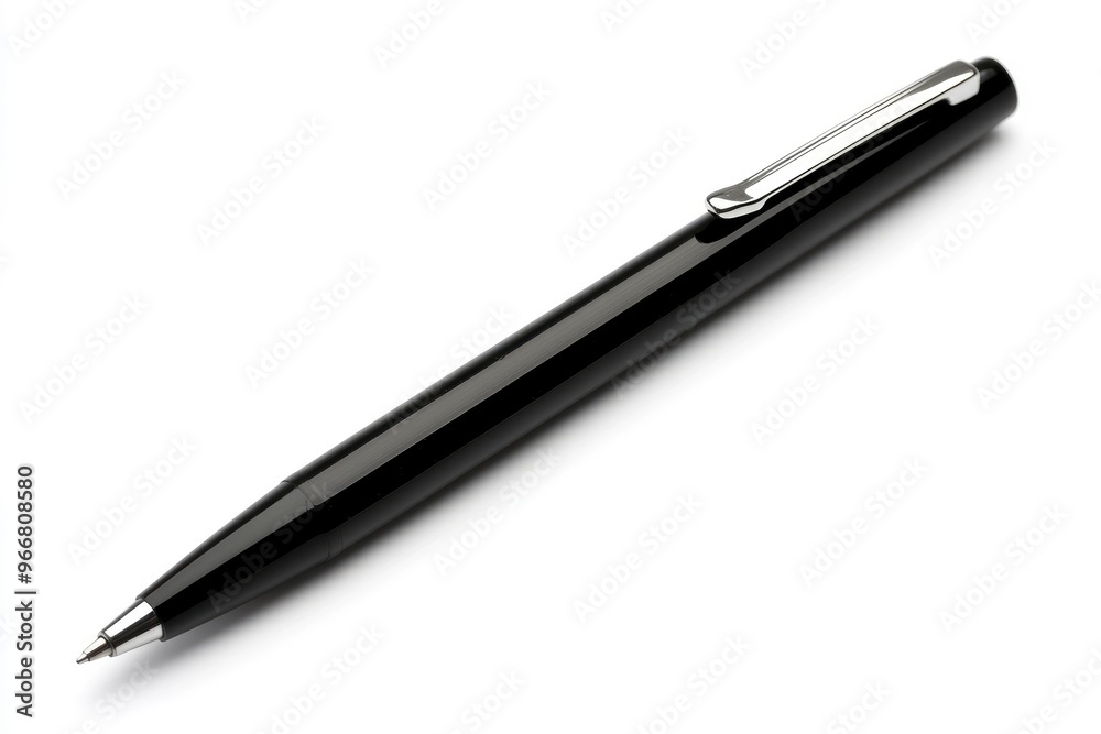 Black pen isolated in white background with generative ai Black pen isolated in white background with generative ai